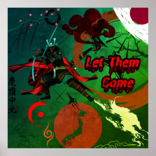 Póster Que vengan, guerrero samurai japonés