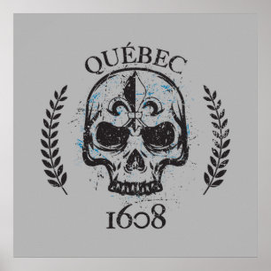 Póster Quebec 1608 estilo grúa grunge métal 1608