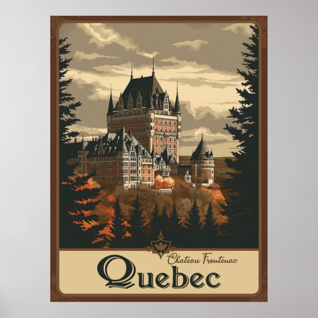 Póster Quebec, Canadá Majestad de Le Château Frontenac (Frente)