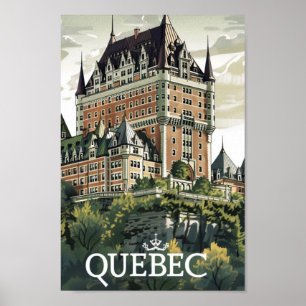Póster Quebec Canadá Vintage Famous Travel Place