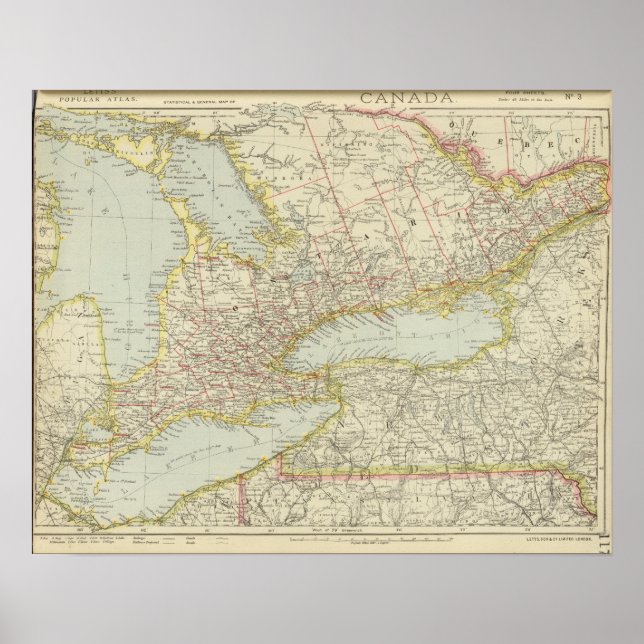 Póster Quebec, Ontario (Canadá) (Frente)