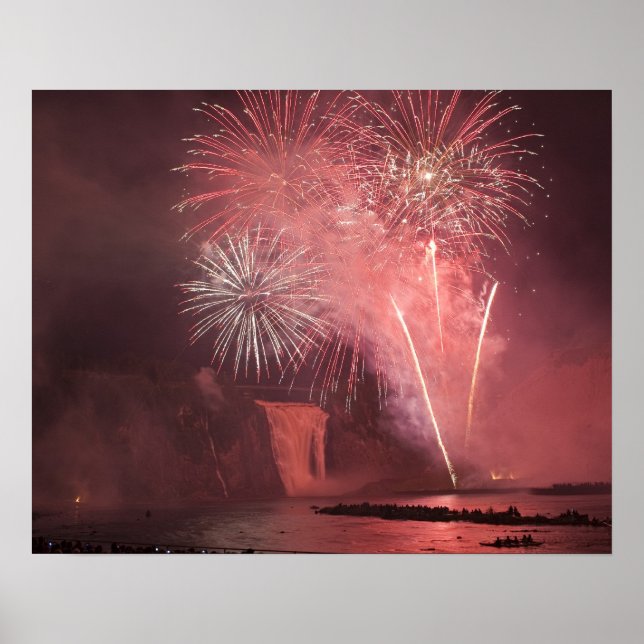 Póster Quebec, Quebec, Canadá. Fuegos artificiales en el  (Frente)