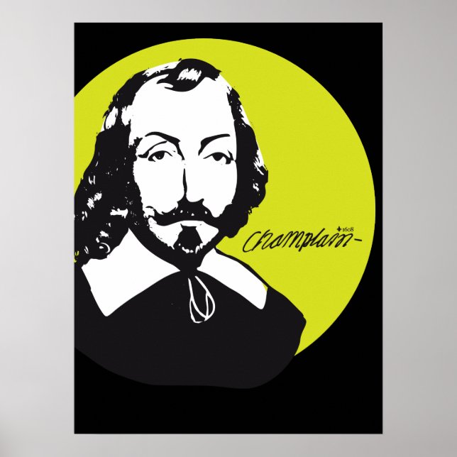 Póster Quebec Samuel de Champlain 1608 Nueva Francia (Frente)