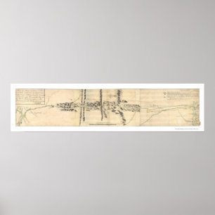 Póster Quebec to Maine Expedition Map 1760