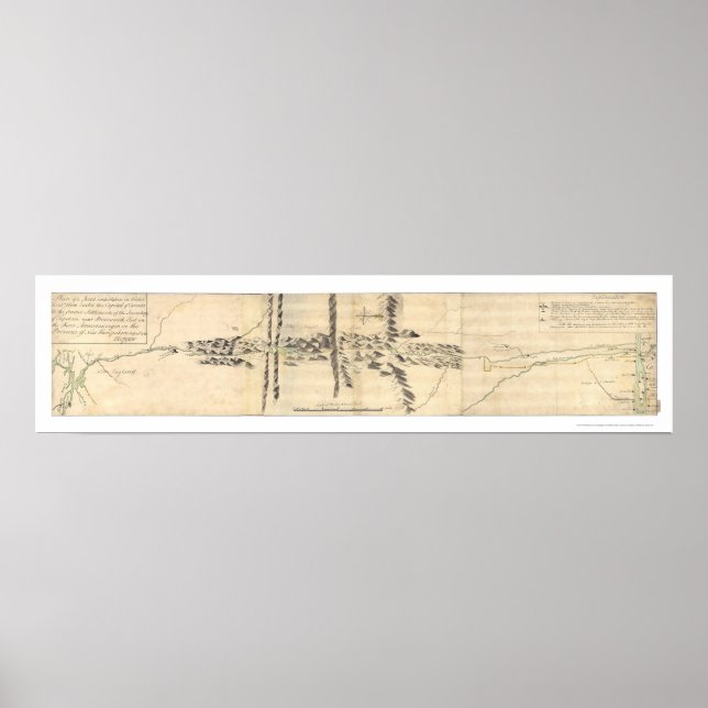 Póster Quebec to Maine Expedition Map 1760 (Frente)