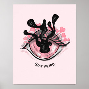 Póster Quédese raro Gótico Ojo Rosa Espectacular Horror W