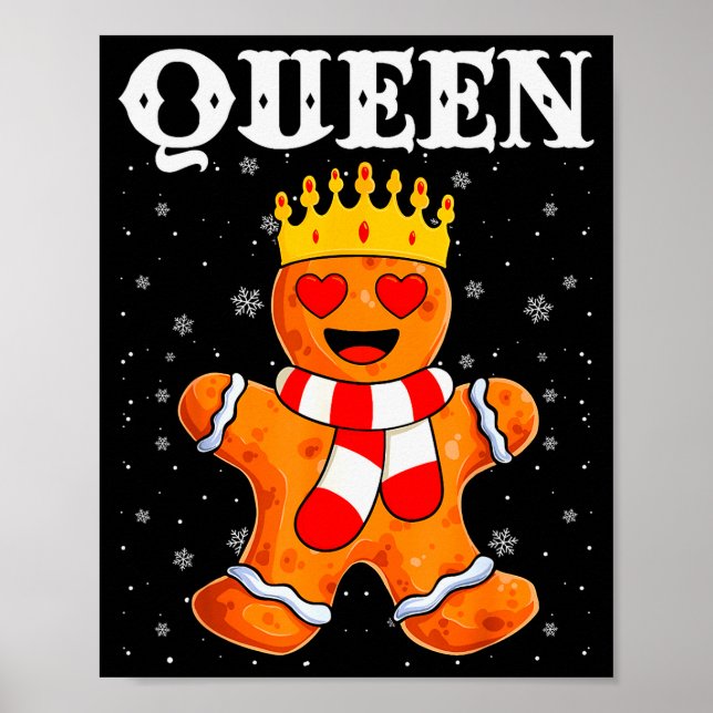 Póster Queen Gingerbread Merry Christmas Matching Family  (Frente)