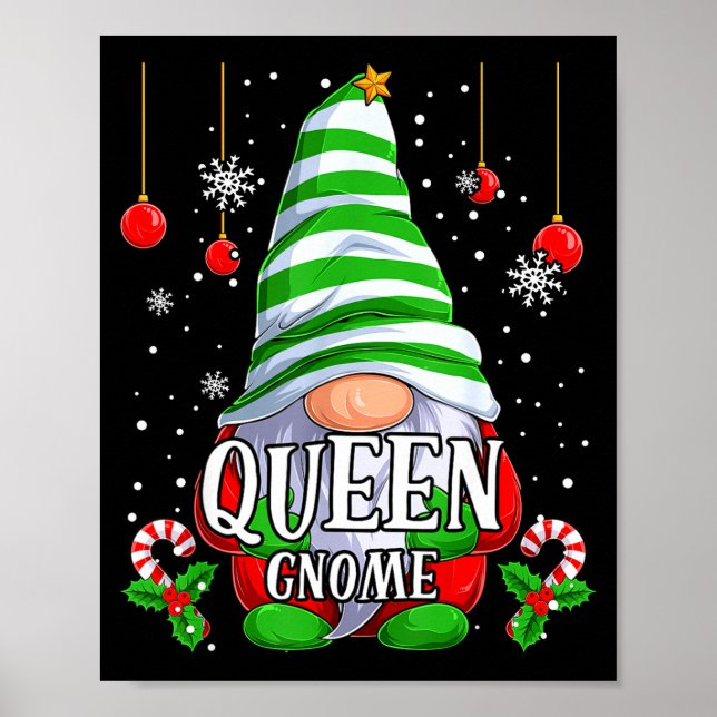 Póster Queen Gnome Christmas Pajamas Matching Family Grou (Frente)