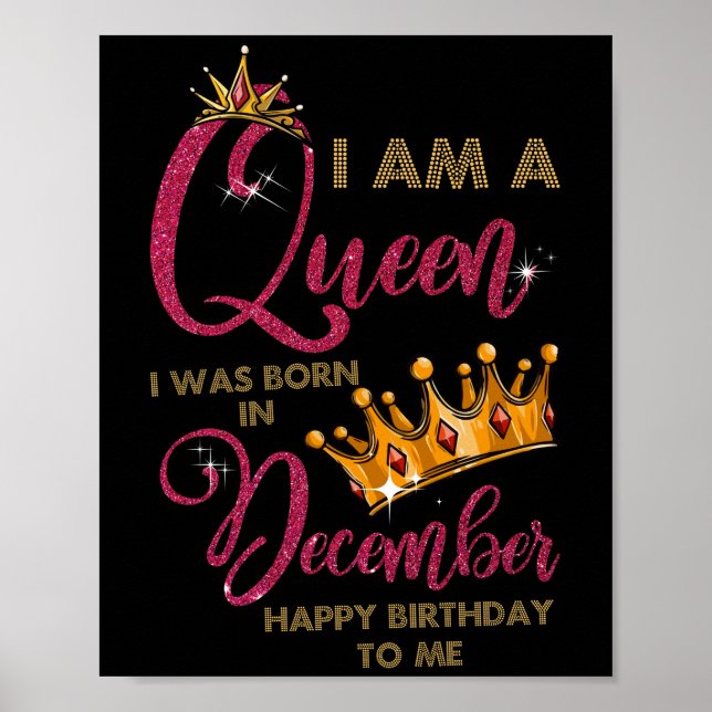 Póster Queen I Was Born In December Happy Birthday To Me (Frente)