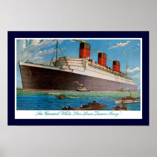 Póster Queen Mary de la línea blanca de la estrella de