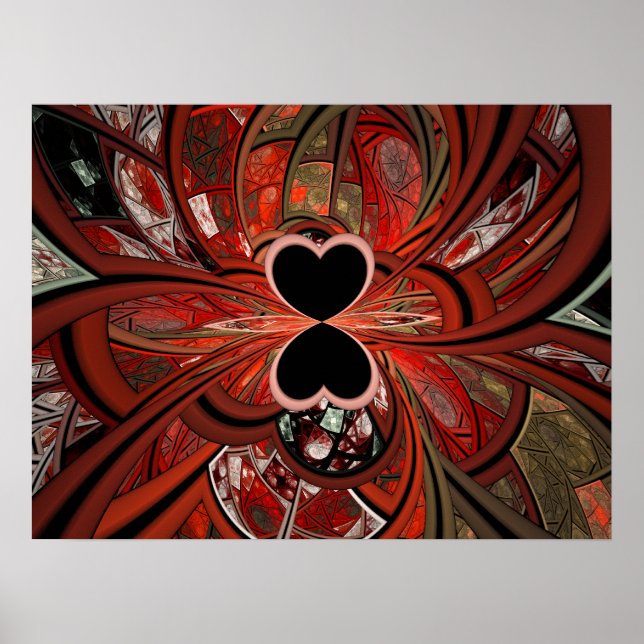 Póster Queen Of Hearts Fractal (Frente)