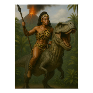 Póster Queen of the Wild – Amazon Warrior on Dinosaur