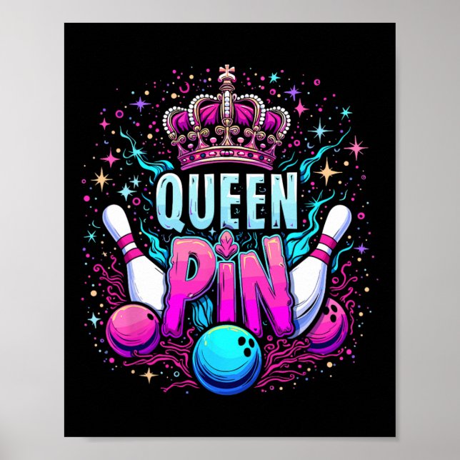 Póster Queen Pin Shirt Bowler Bowling League For Bowling  (Frente)