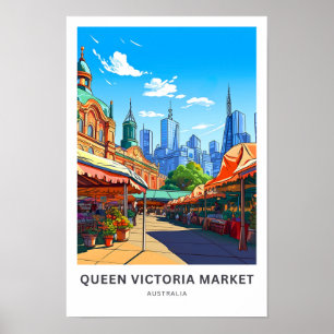 Póster Queen Victoria Market Australia Viaje impreso