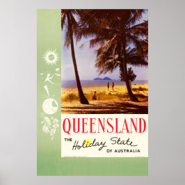 Póster Queensland, el estado de vacaciones de Australia
