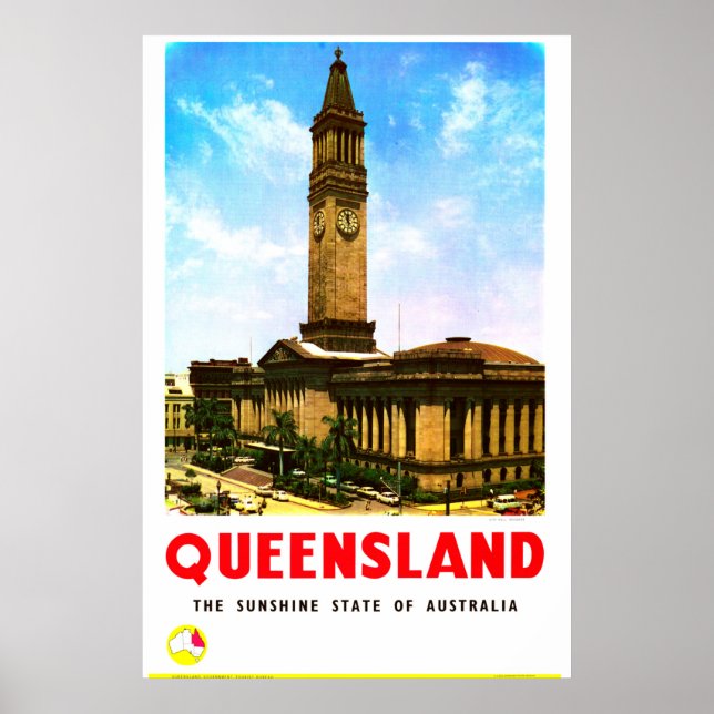 Póster Queensland Sunshine State Brisbane (Frente)