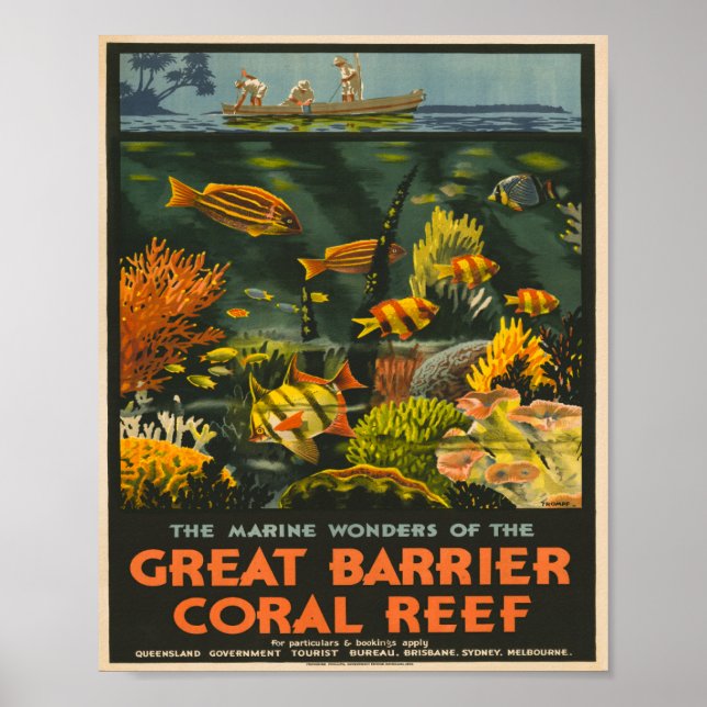 Póster Queensland Vintage Travel (Frente)