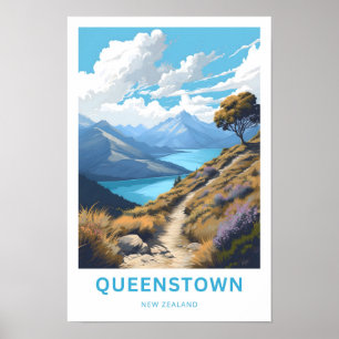 Póster Queenstown New Zealand Travel Print