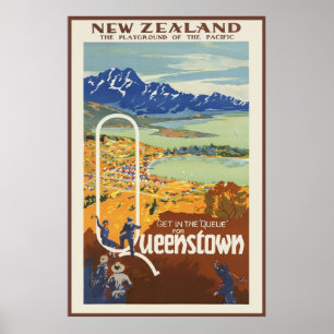 Póster Queenstown Nueva Zelanda