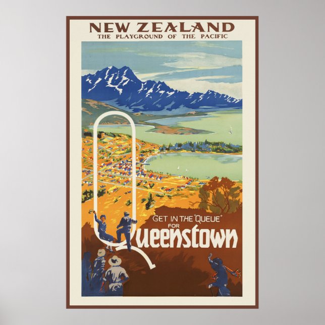 Póster Queenstown Nueva Zelanda (Frente)