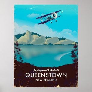 Póster Queenstown Nueva Zelanda