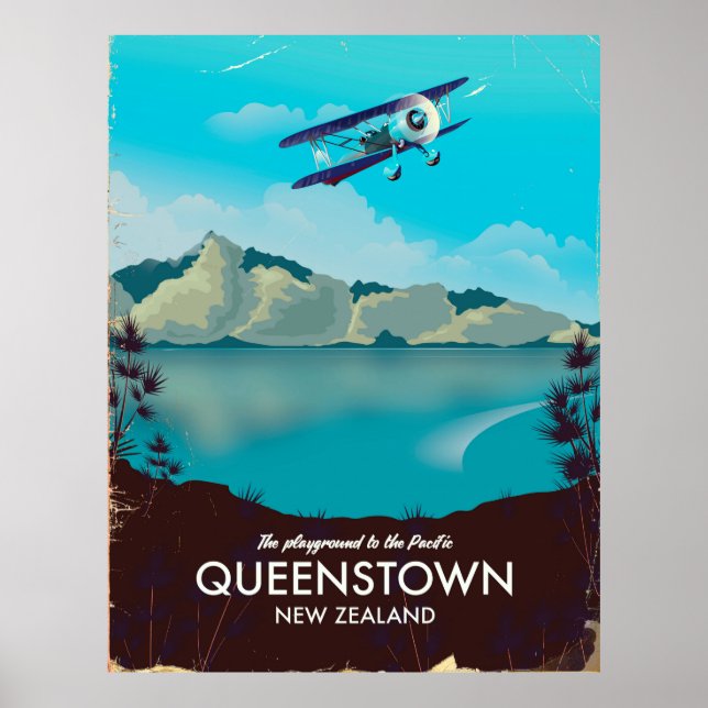 Póster Queenstown Nueva Zelanda (Frente)