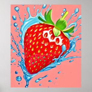 Póster Quema de fresa fresca