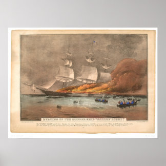 Póster Quema del barco de escalador "Golden Light" (0143A