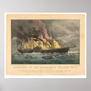 Póster Quema del Golden Gate del buque de vapor (0144A)