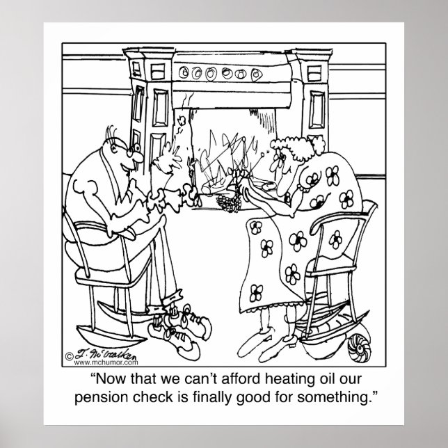 Póster Quema tu cheque de pensión para mantener caliente (Frente)