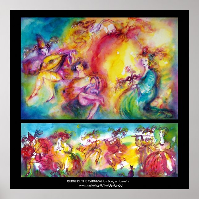 Póster QUEMANDO EL CARNAVAL / Danza veneciana de mascarad (Frente)