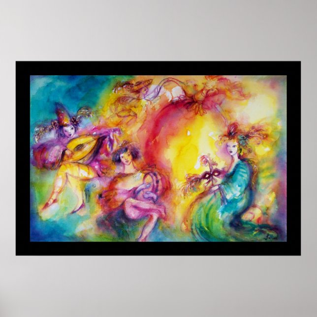 Póster QUEMANDO EL CARNAVAL / Danza veneciana de mascarad (Frente)