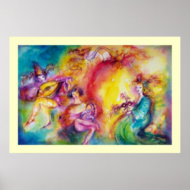 Póster QUEMANDO EL CARNAVAL / Danza veneciana de mascarad (Frente)