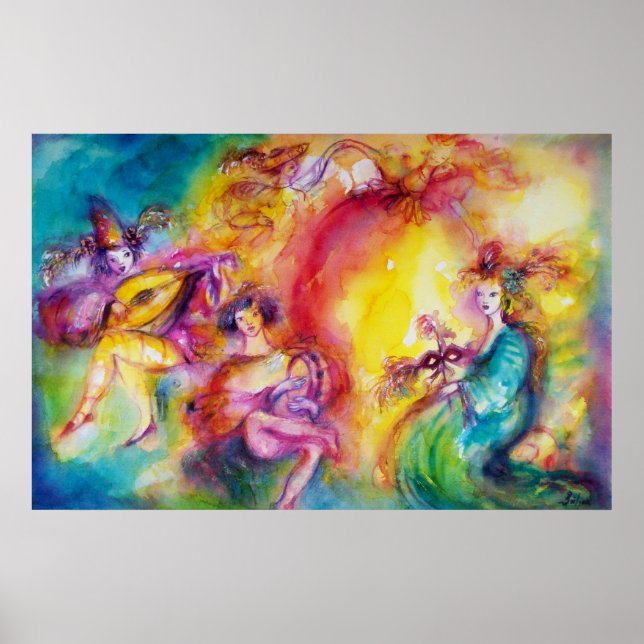 Póster QUEMANDO EL CARNAVAL / Danza veneciana de mascarad (Frente)