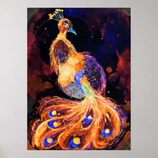 Póster Quemando Phoenix Peacock