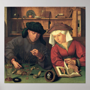 Póster Quentin Massys - Los prestadores de dinero