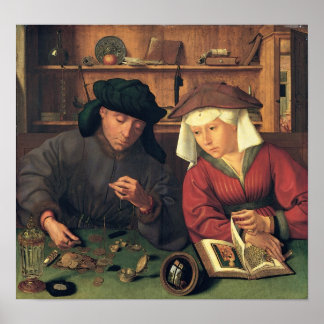 Póster Quentin Massys - Los prestadores de dinero