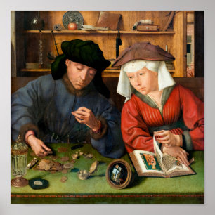 Póster Quentin Matsys - El prestamista y su esposa