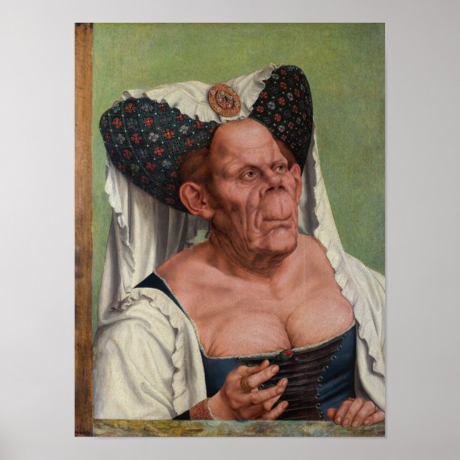 Póster Quentin Matsys - Una anciana grotesca (Frente)