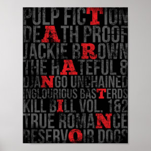 PÓSTER QUENTIN TARANTINO PELÍCULAS VINTAGE GRUNGE ESTILO