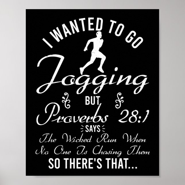 Póster Quería Ir Jogging Pero Los Proverbios Corran La Bi (Frente)