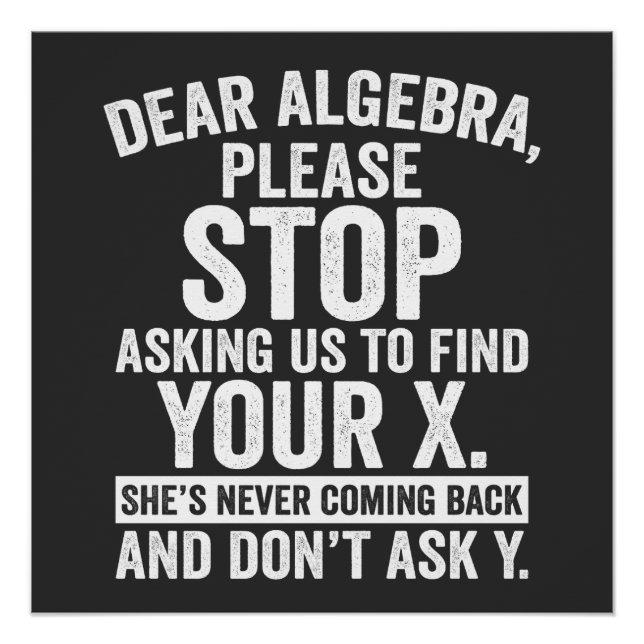 Póster Querida Álgebra Deja de Pedirnos que Encontremos t (Anverso)