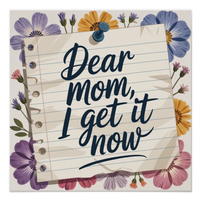 Póster Querida mamá, ahora lo entiendo (Anverso)