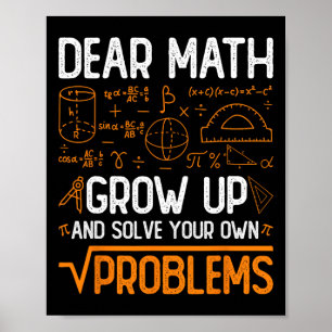 Póster Querida Math Crecer Y Resolver Sus Propios Problem