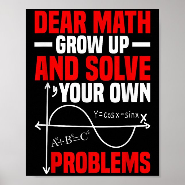 Póster Querida Math Crecer Y Resolver Sus Propios Problem (Frente)