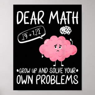 Póster Querida Math Crecer Y Resolver Sus Propios Problem