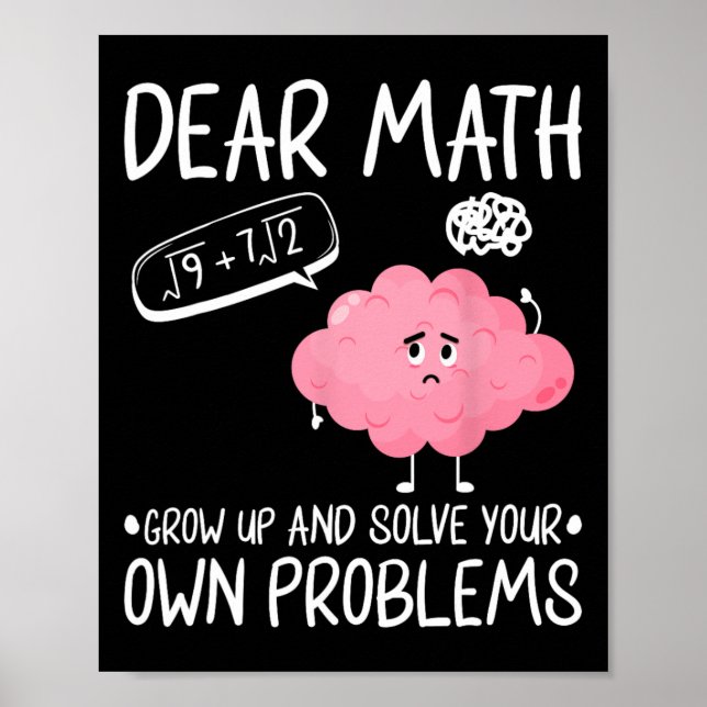 Póster Querida Math Crecer Y Resolver Sus Propios Problem (Frente)