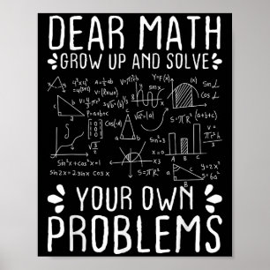 Póster Querida Math Crecer Y Resolver Sus Propios Problem