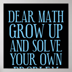 Póster Querida Math Crecer Y Resolver Tu Propio Problema