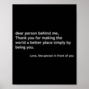 Póster Querida Persona Detrás De Mí, Cita De Amor Sitiva 